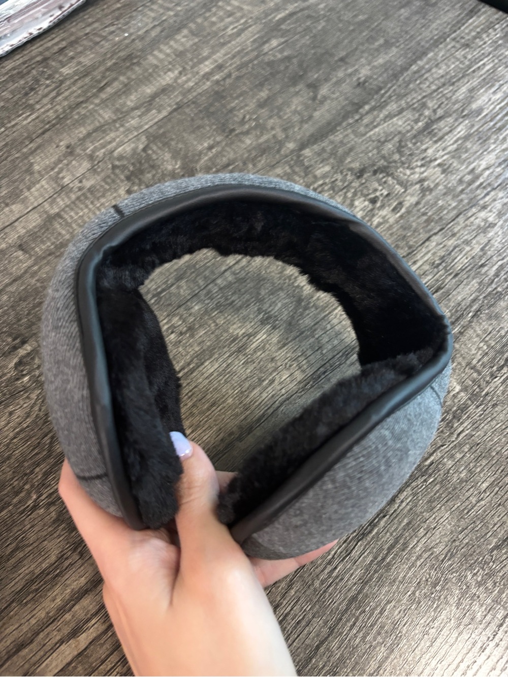 Gray Plush Ear Muffs Headphones - Comfortable Winter Ear Warmers - kids